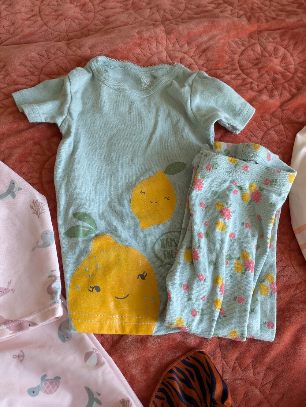 Toddler 9-12 Month Spring Summer Bundle-  3 Swimsuits, 1 Pajamas, 1 Dress & More - Picture 2 of 10